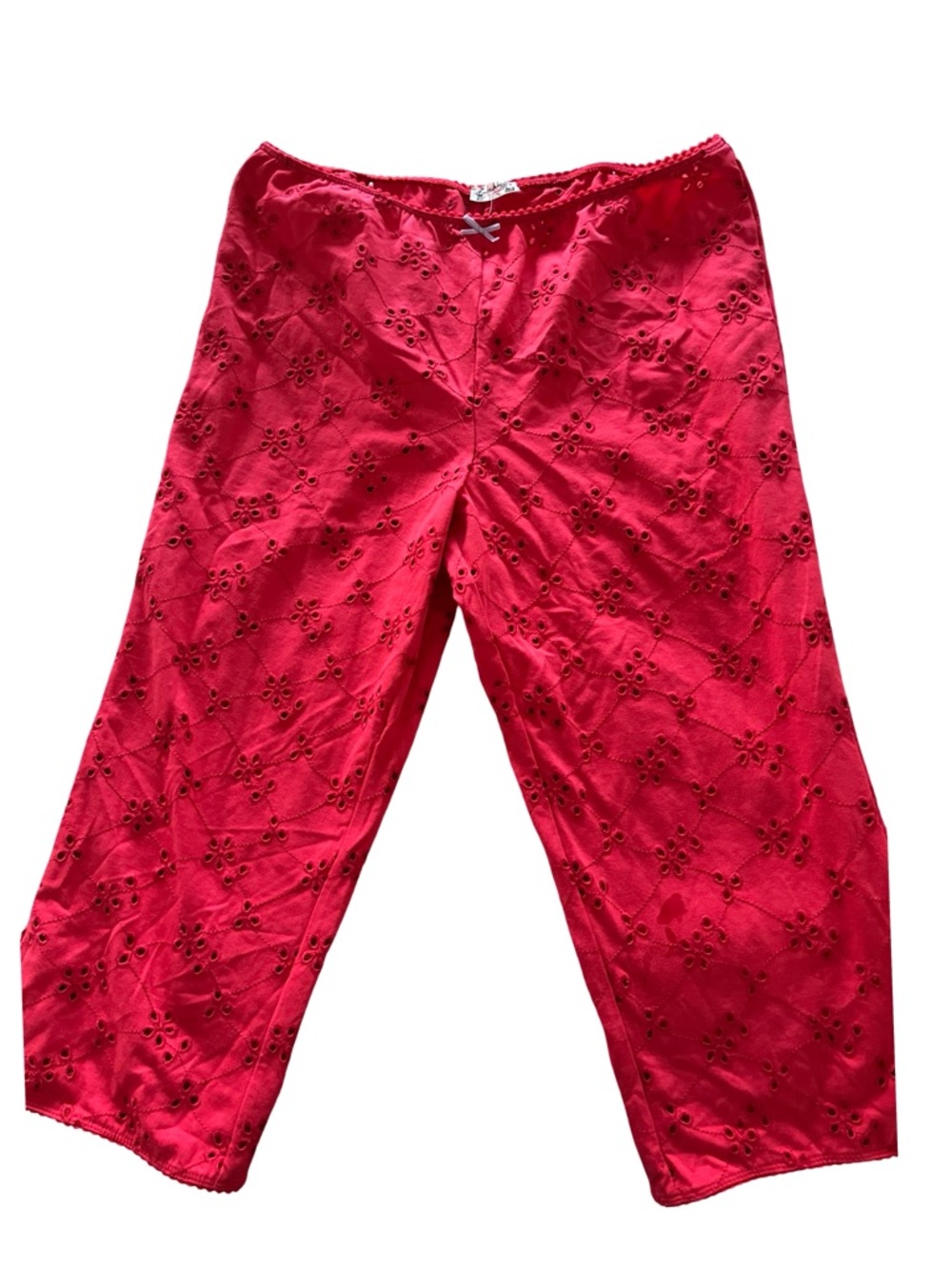 Free People Poppy Red Full Bloom Capris Size L NWT MSRP $48